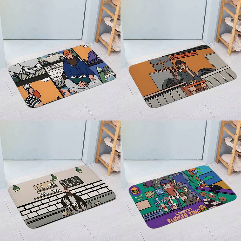 Interesting Beard Man Entry Door Floor Mat Festive Decorations Carpet Bathroom Anti-slip Mat Entrance Doormat