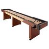 Tavolo Shuffleboard da 3,7 m, Set Combo 2 in 1 Shuffleboard e Bowling, Tavolo Shuffleboard con Finitura in Legno Rustico, Piano di Gioco Resistente ai Graffi, 8 Dischi,