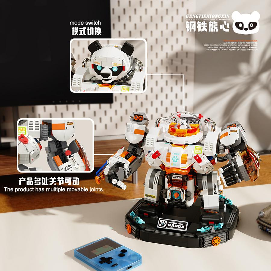 1786 SZTUK Panda Mecha Klocki do Budowania Zabawki Roboty Zabawki Edukacyjne Model do Montażu Dla Chłopców Dzieci Prezenty Świąteczne