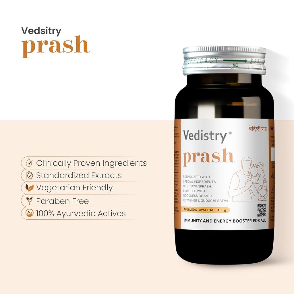 Prash Ayurveda Chyawanprash mit Gold, Silber & Perlen 450 g X 2er-Packung Tägliche Energie Immunstärker