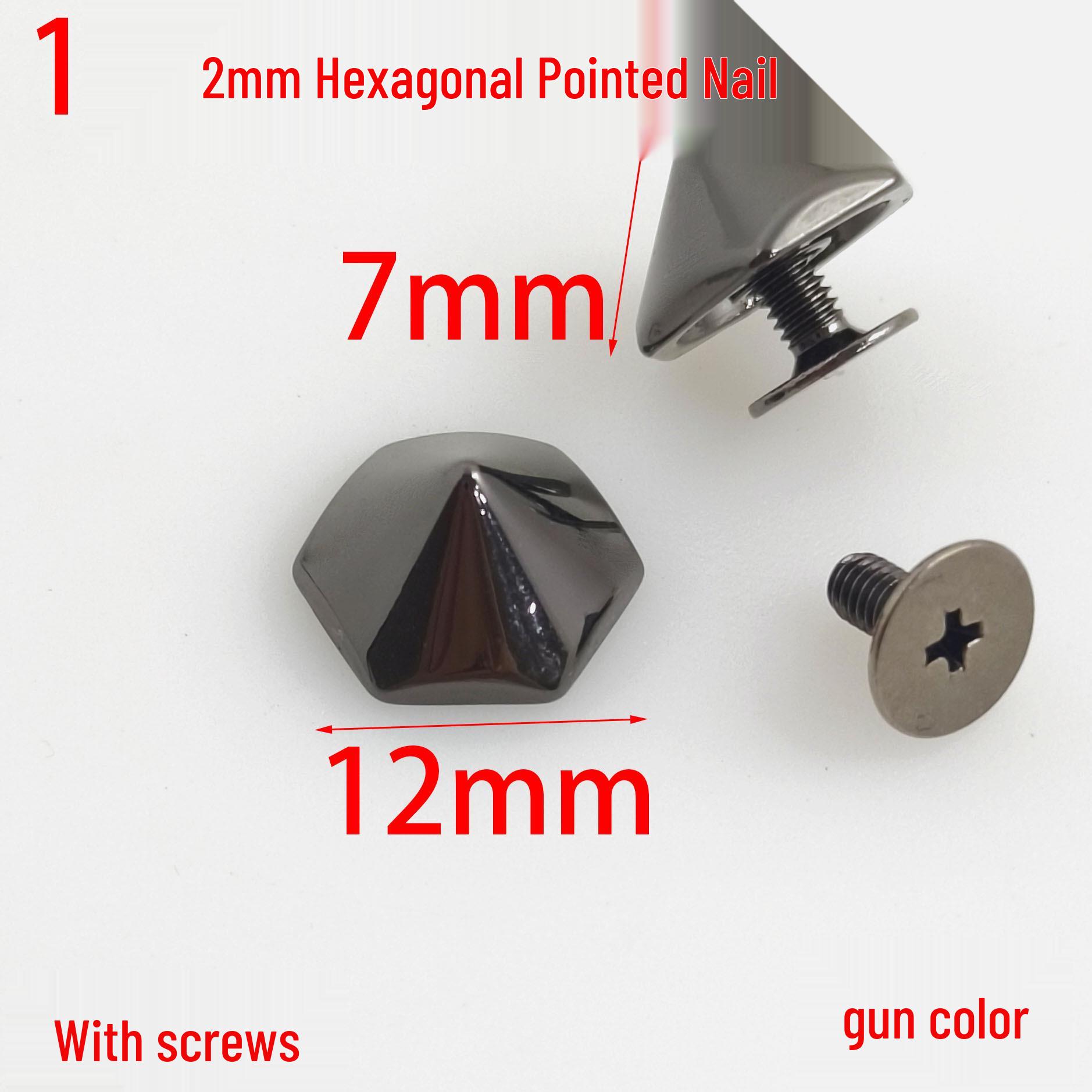 

Шестигранные заклепки с шипами 12 мм для обуви, шляп и ремней - Различные стили