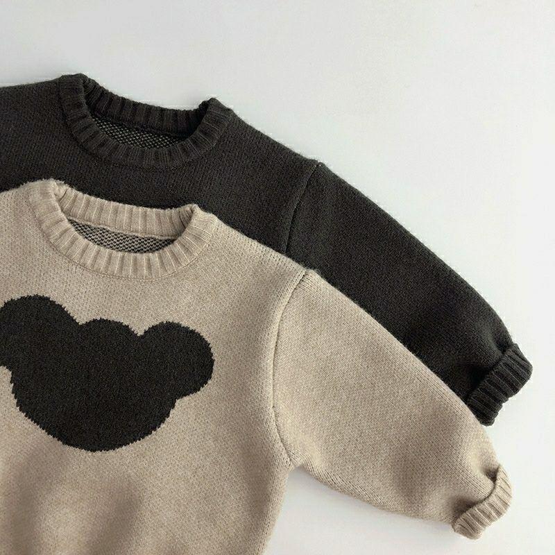 Children's Sweaters Autumn And Winter Korean Version Of The Men's And Women's Baosen Personality Stitching Round Neck Knitted Pullover Loose