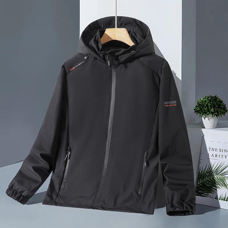 

Новая весенняя куртка Мужская куртка Модная тонкая бархатная Молодежная с капюшоном Мужской худи 5XL чёрный