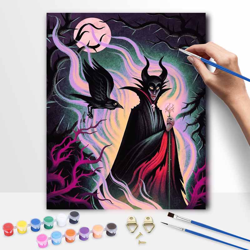 Disney Maleficent Oil Painting Kit Canvas DIY Home Decor Gift