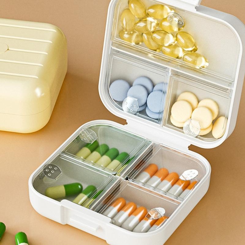 Portable Pills Organizers Travel Friendly Mini Size Leak Proof Compartments for Daily Medication Storage