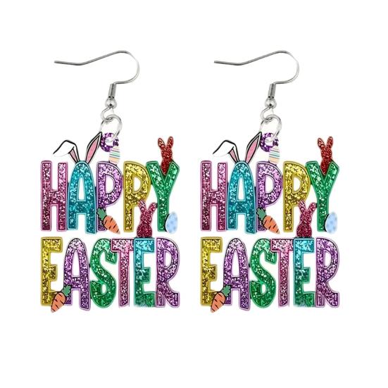 

1 пара гачків сережок 2D пласкі акрилові кольорові англійські літери шарм сережки-підвіски легкі ювелірні аксесуари різнокольоровий