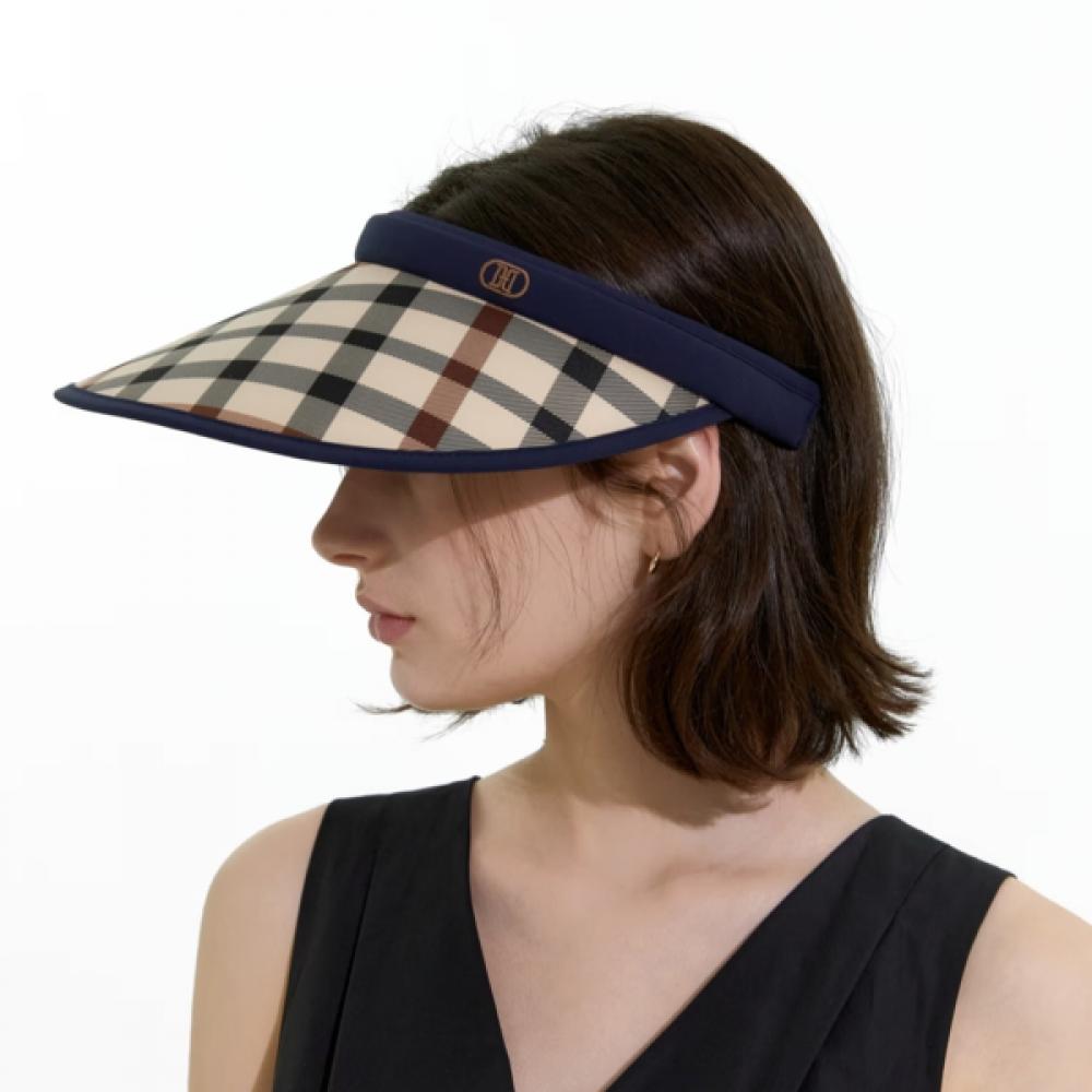 Daks Navy Logo Embroidery Check Sun Visor Dche6e101n2 Single option