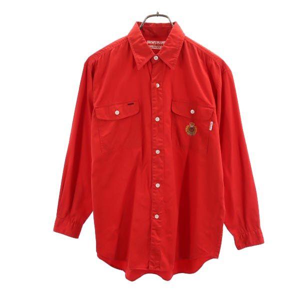 

mikihouse Long sleeve shirt M Red Made in Japan logo Men s Used