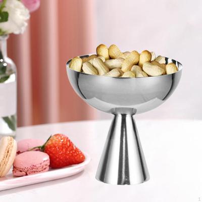 Dessert Bowl Footed Round Stainless Steel Ice Cream Cup Serving for