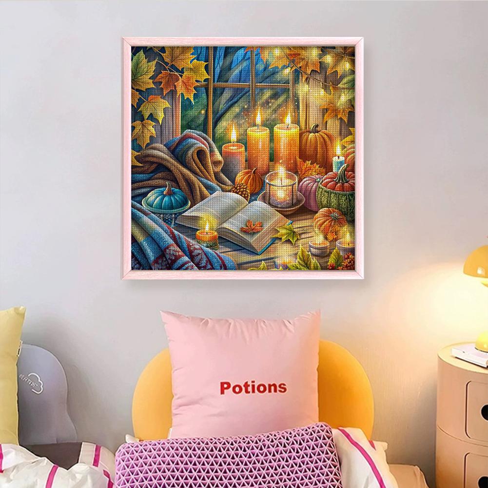 Full Embroidery Eco-cotton Thread 11CT Printed Window Scenery Cross Stitch Kit