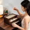New Bestseller Multi-layer Wooden Jewelry Box Transparent Window Rings Necklace Jewelry Storage Case Organizer Bracelet Earrings