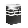Striped Canvas Foldable Laundry Basket – Cotton Fabric Storage for Clothes and Quilts