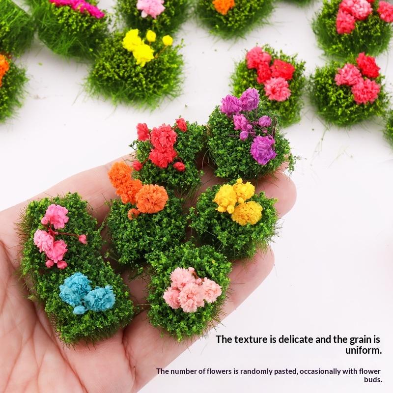 Model Mini Artificial Flower Cluster 6Pcs for Diorama Sand Table Railroad Scenery Layout Realistic Plant Decor Set