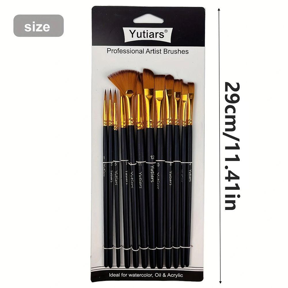 12Pcs/Set Multi-functional Painting Brush Set Acrylic Materials Drawing Supplies