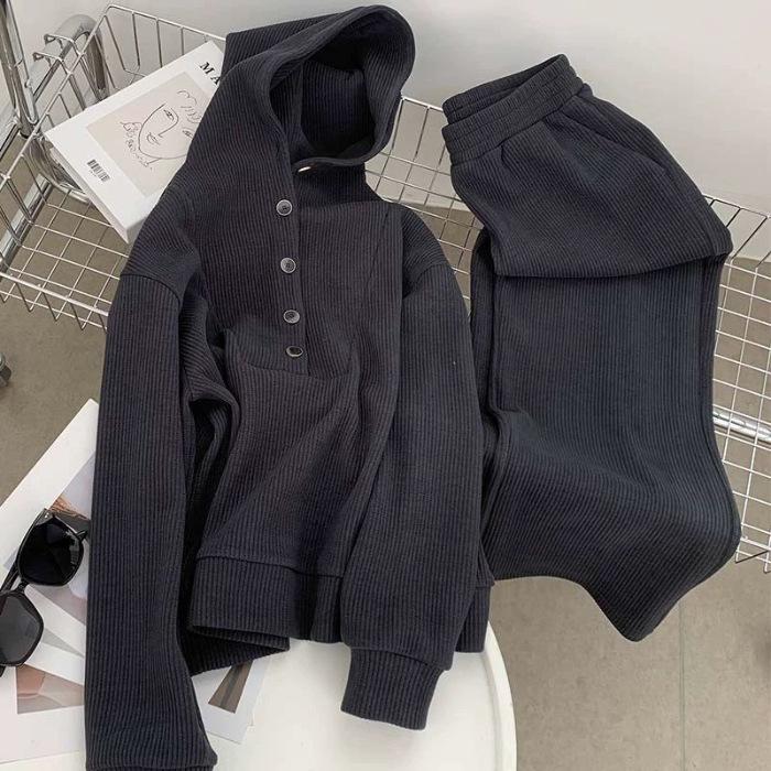 

(European cotton velvet compound milk silk gram) The new spring and autumn loose high-end set is thin and covers the meat. Two pieces M серо голубой