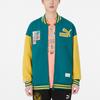 Puma Baseball Jackets Unisex Green Baseball Collar Moderate Straight Fit 537011-90