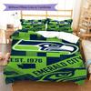 Set Biancheria da Letto con Fantasia Seattle Seahawks Copripiumino Federa Decorazione per la Casa Regalo (1 * copripiumino + 2 * federa, senza nucleo)