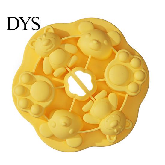 Easy to Clean Baking Molds Silicone Baby Popsicle Mold, with 6 Grids, Cartoon Shape Pastry DIY Chocolate And Pudding Tool, Flexible Non-stick Reusable