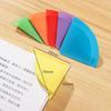 6pcs Durable PP Bookmarks Fan-Shaped Anti-Curl Book Page Clips Multi-Function Page Markers Gift