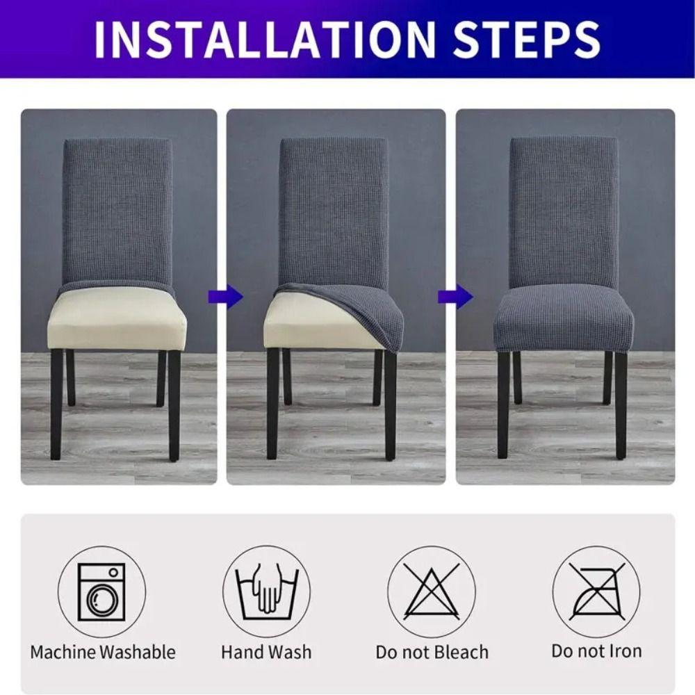 Universal Dining Table Chair Cover High Elastic Chair Dustproof Cover  for Dining Room Home Decor