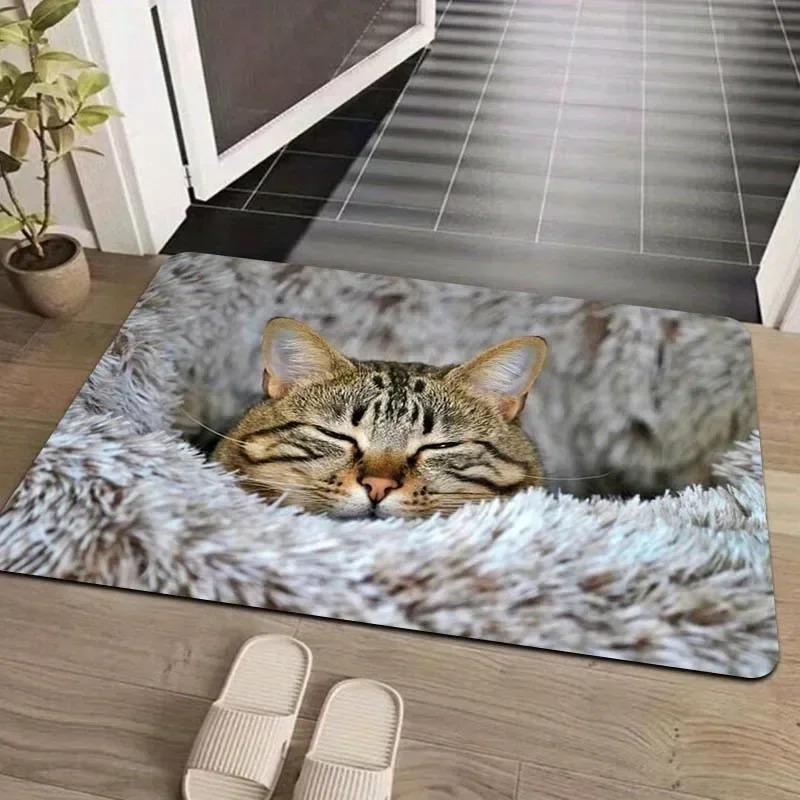 1PC Handdraw Owls Printed Decor Kitchen Rugs Non-Slip Home Door Mats Bathroom Rugs Bath Mat Carpet for Home Sink Laundry Decor