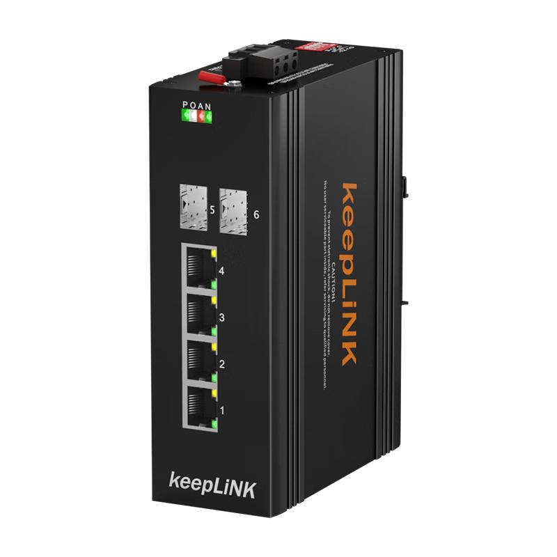 

keepLINK KP-9000 Series Gigabit 2 Optical 4 Electrical Industrial Switch & Fiber Transceiver Without 24V Power Supply