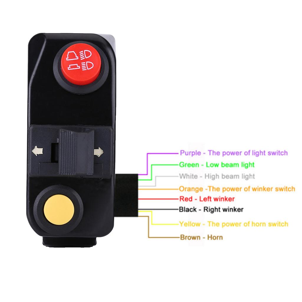 78" Motorcycle Handlebar Mount Switches with Horn Turn Signal High Low Beam Control Black