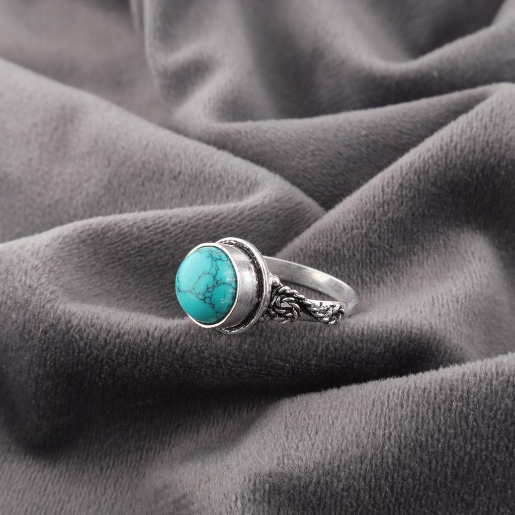 Magnasite Turquoise Gemstone Jewelry, 925 Solid Sterling Silver Ring, Handmade Silver Ring For Wedding Gift