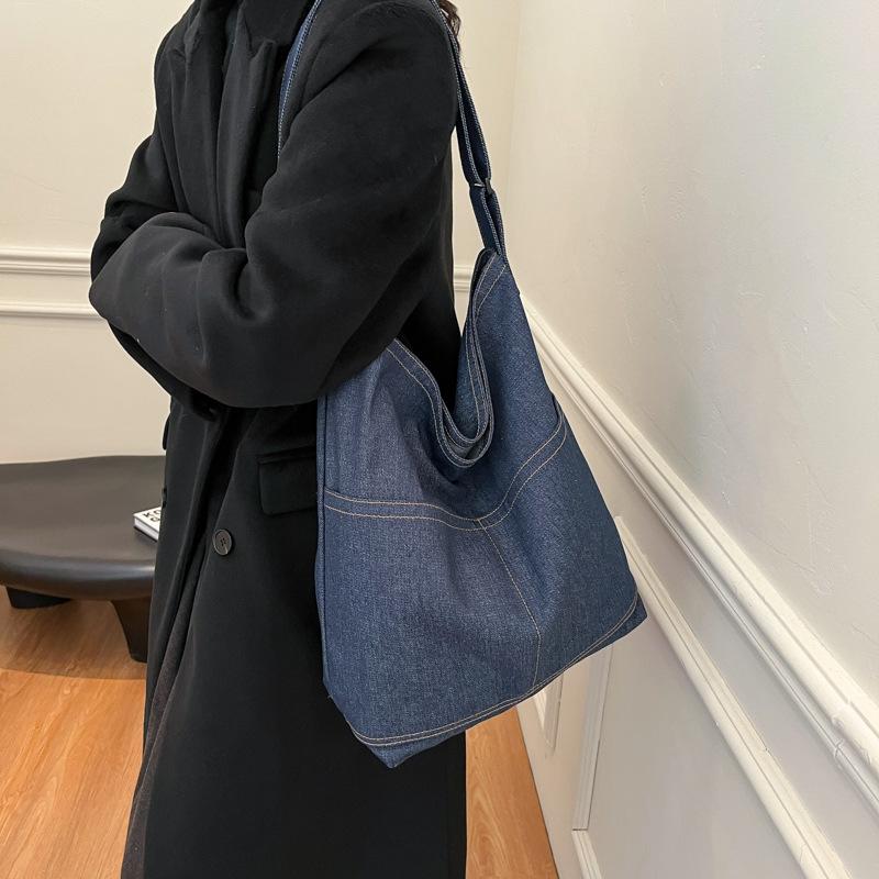 2025 spring new Korean version women's bag retro casual lazy wind large capacity class backpack shoulder bag tote bag