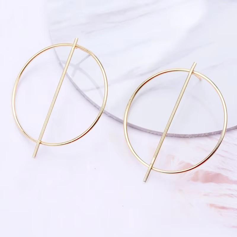 Exaggerated Punk Drop Earrings for Women Big Circle Personality Female Ear Jewelry Gold Metal Earrings boucle