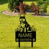Individueller Metall Shiba Inu Hund Gedenk-Gartenstecker Grabstein Personalisierbares Haustier-Namensschild