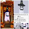 Glowing Halloween LED Wizard Hat and Ghost String Lights for Spooky Decoration