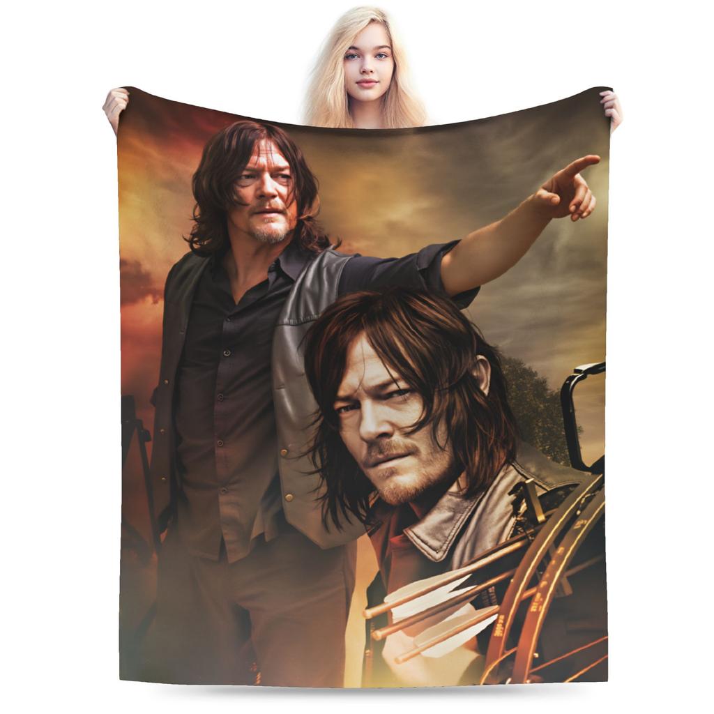 Daryl Dixon Bootleg Vintage  The Walking Dead Flannel Blankets Winter  Super Soft Bedding Throws for Boy Girl Bedspread Sofa Bed