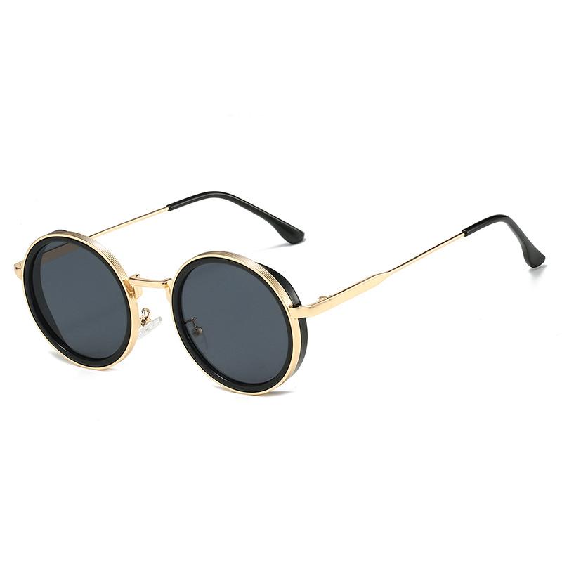 

New Round Frame Retro Sunglasses For Men, Punk Street Photography Sunglasses Stand For Women, High-end Sunglasses M5245