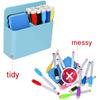 Magnetic Pencil Cup Storage Organizer,Magnetic Dry Erase Marker Holder, Pen and Eraser Holder for Whiteboard(Blue)