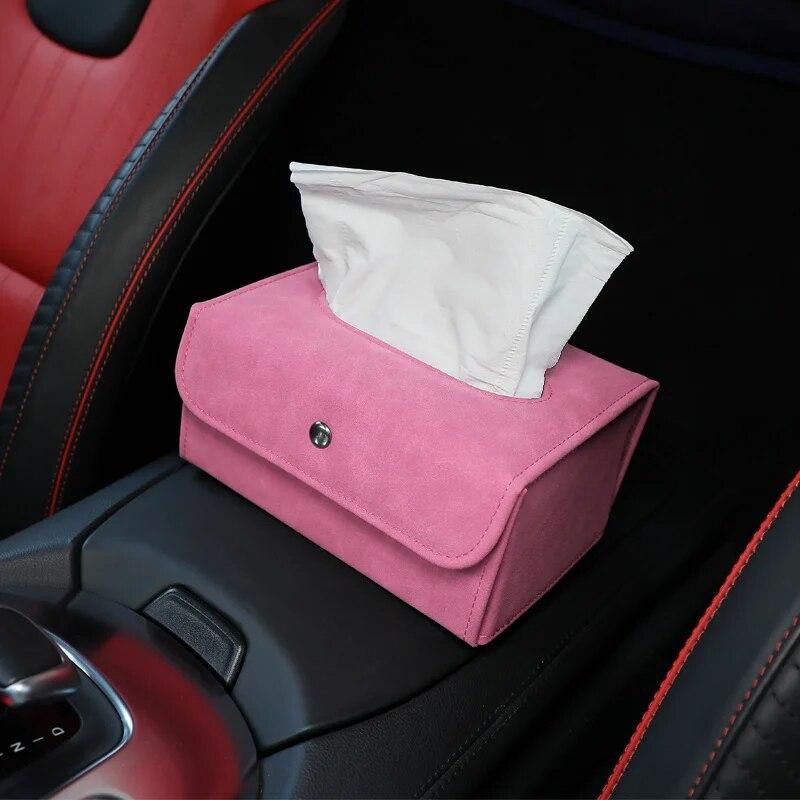 Upscale Car Tissue Box Towel Sets Car Center Console Tissue Box Holder Auto Interior Storage Decoration Car Accessories