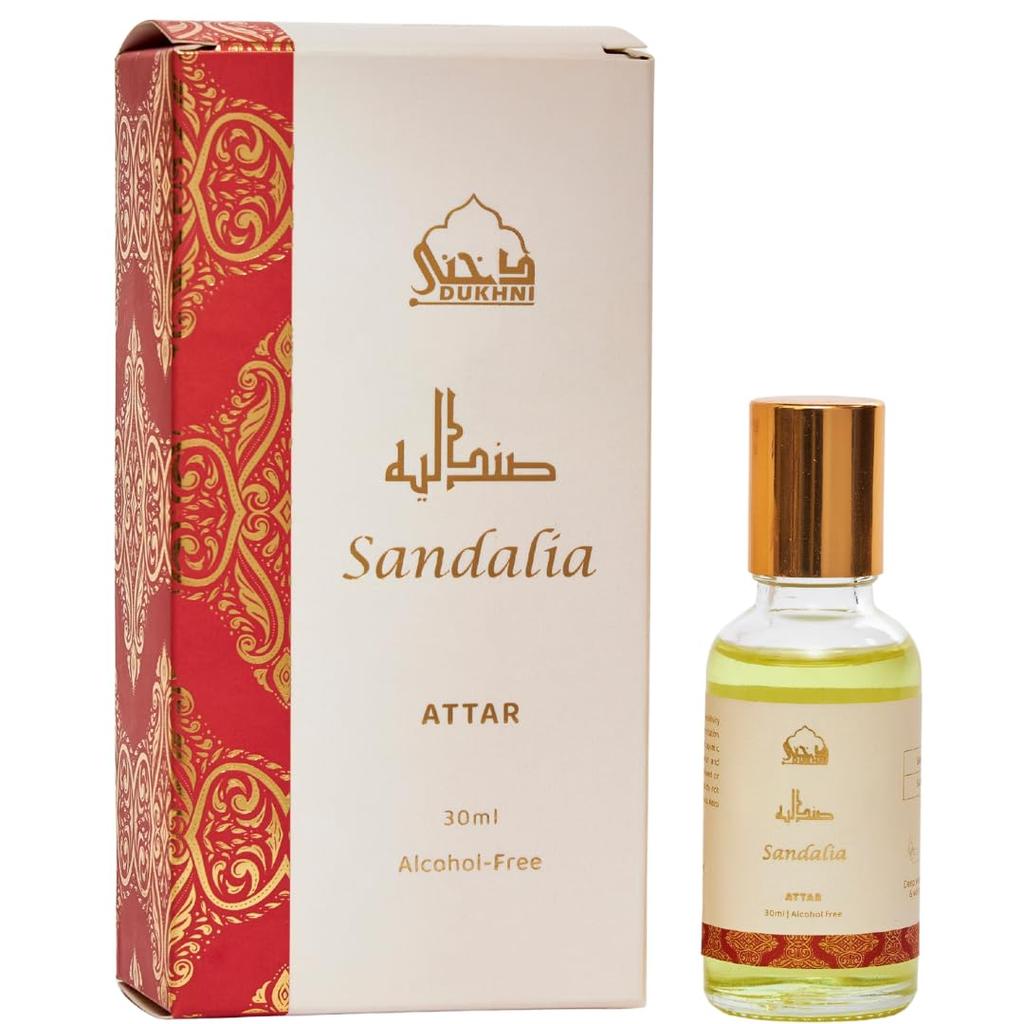 Dukhni Sandalia Attar Oil | 30Ml Original Chandan Ittar Roll On Perfume, Sandal, Sandalwood Oil | Arab Perfume Oils For Men And Women | Great gift i