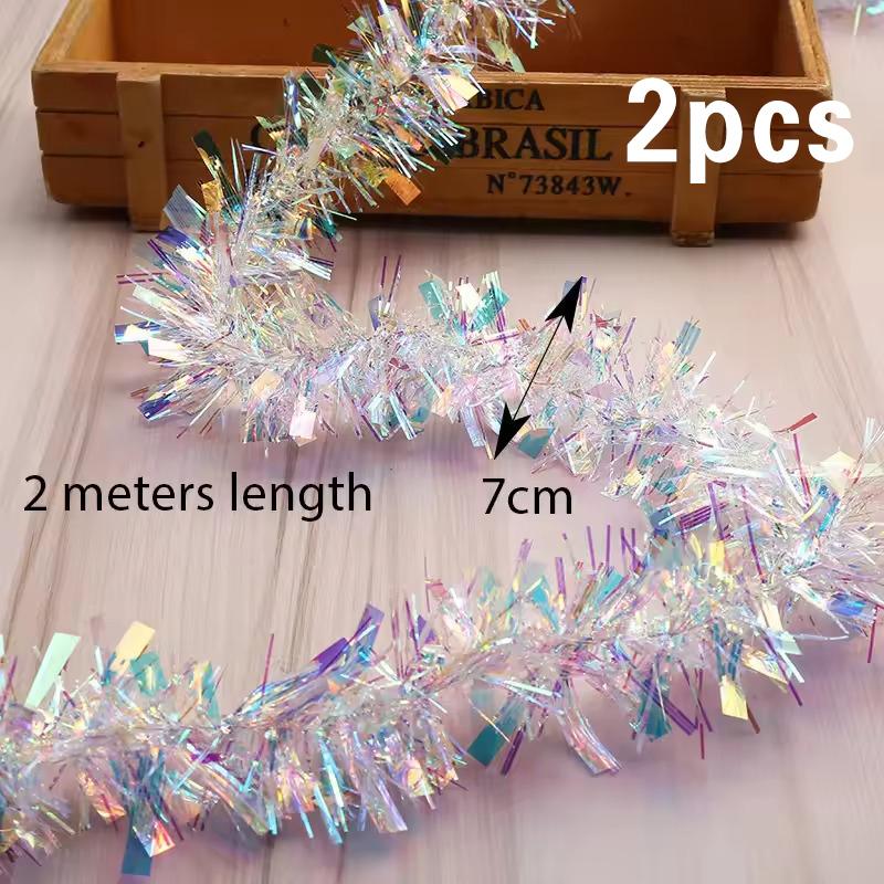 Iridescent Shiny Rainbow Honeycomb Snowflake Xmas Tree Star Fan Curtains For Birthday Party Wedding Christmas Decor