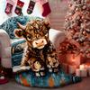 Highland Cow with Snow Cedar and Scottish Landscape Print Decorative Throw Blanket for Sofa, Bed, Home Decor, and Camping
