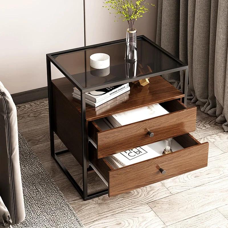 Luxury Bedside Nightstands Modern Wooden Italian Drawers Minimalist Nightstands Table Tall Aesthetic  Bedroom Furniture