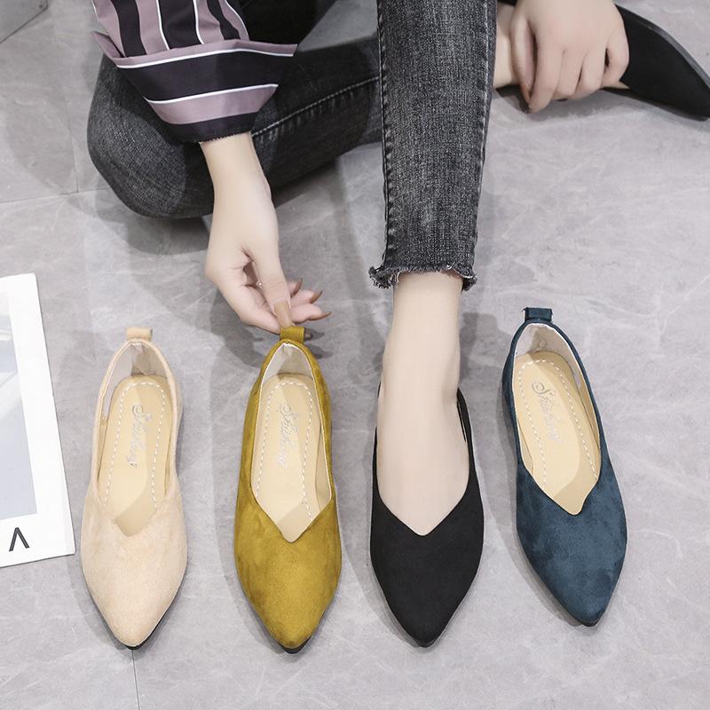 Fashion Genuine Leather Multi-color Low-heeled Women's Shoes Round Toe Flat Bottom Shallow Cut Single Shoe Casual Versatile Loafers