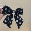 Trendy Colorful Football Pattern Bow Hair Clip Fashion Cute Fabric Ribbon Hair Rope Soft Elastic Hairpin Fan Gear