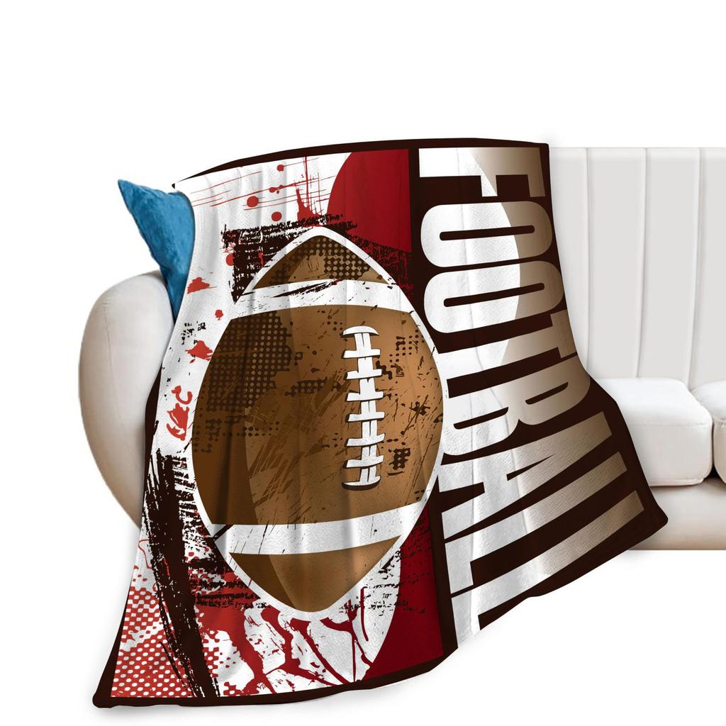 Rugby-Muster digital bedruckte Polyester-Schlafzimmer-Samt-Flanell-Decke Fleece-weiche Sofa-Überwurfdecken für Betten