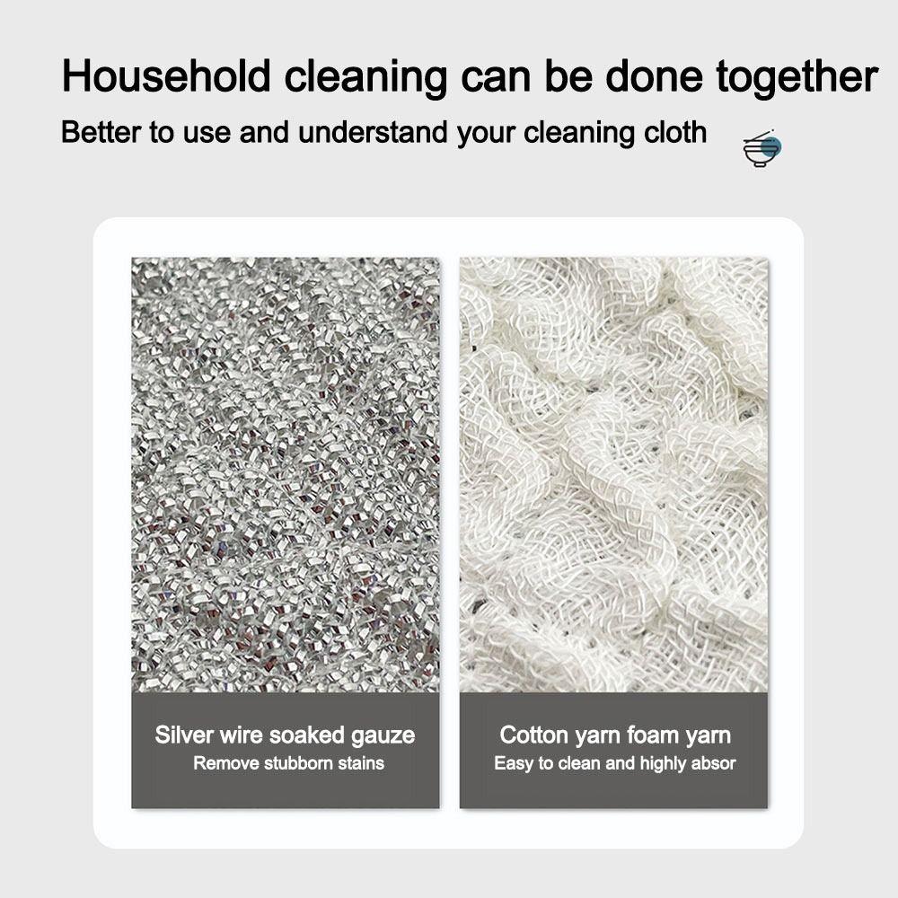 Wiping Rags Steel Wire Washing Cloth Non-Stick Oil Dishwashing Cloth Kitchen Cleaning Tool