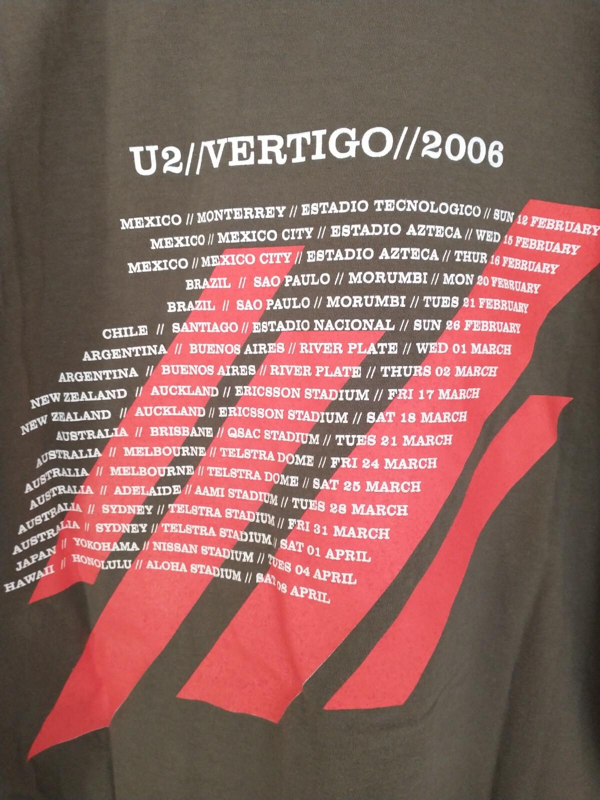 Rare U2 Vertigo Tour 2006 ConcerT-shirt Size L w Cancelled Dates S