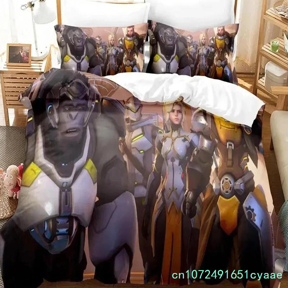 Game Overwatchs Bedding Set Boys Girls Twin Queen Size Duvet Cover Pillowcase Bed Boys Adult Fashion Home Textileextile
