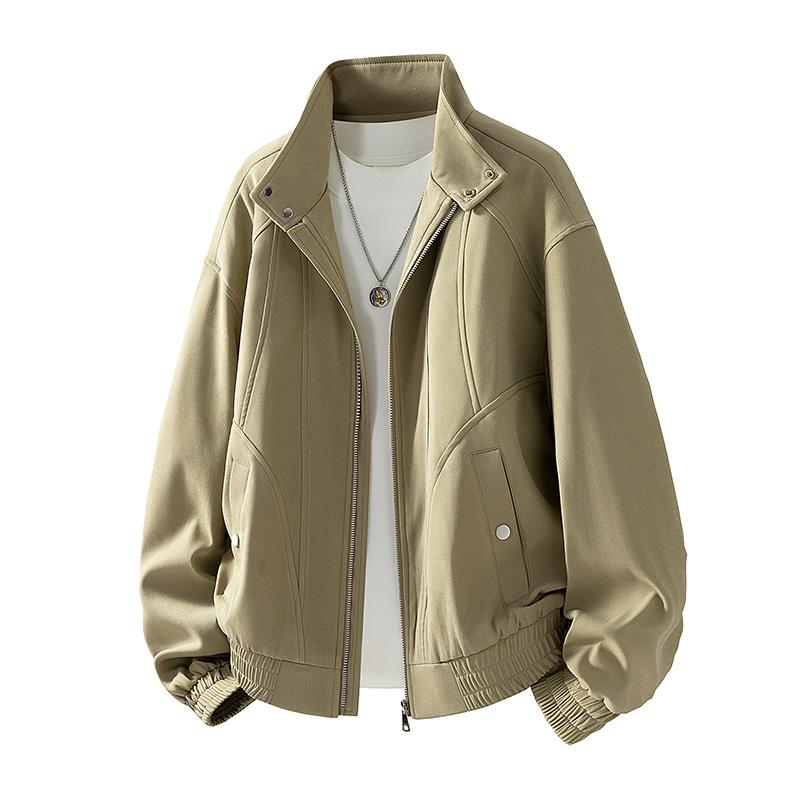 Autumn New Casual Jacket Large Size Men's American Workwear Versatile Stand Collar Jacket