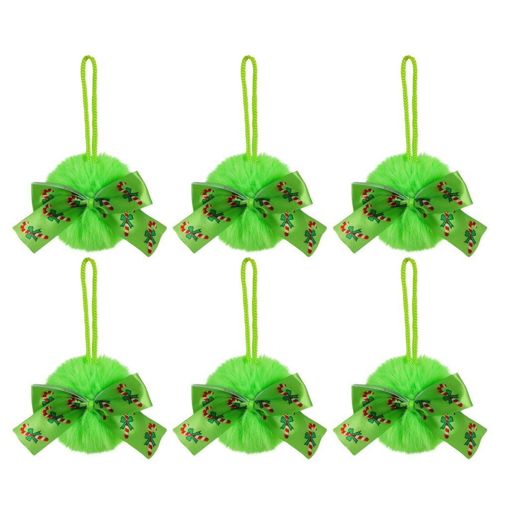 Christmas Bow Plush Ball Pendant, 8 Cm Festive Party Ball Decoration, Festive Pendant, Christmas Tree Pendant