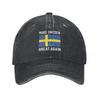 Make Sweden Great Again Sport Retro Denim Washed Baseball Caps Men Cowboy Activities Hats Hiking Peaked Cap