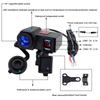 Dc12V Waterproof Motorcycles Handldbar 2Usb Port Adapter Blue Led With Voltmeter